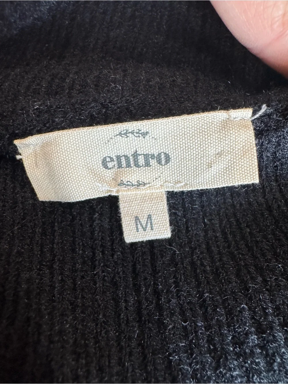 entro Black Cable-Knit Mock Neck Sweater Vest